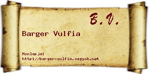 Barger Vulfia névjegykártya